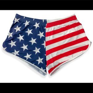 Aaf Nation Silkies Jogging American Flag Shortie Shorts Sz 2xl